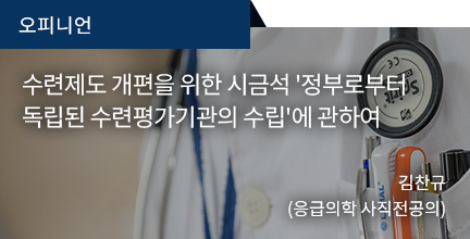 오피니언 / 수련제도 개편을 위한 시금석 '정부로부터 독립된 수련평가기관의 수립'에 관하여 / 김찬규(응급의학 사직전공의)